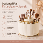 Liora Beauty™ Elegant 360° Rotating Makeup & Brush Organizer
