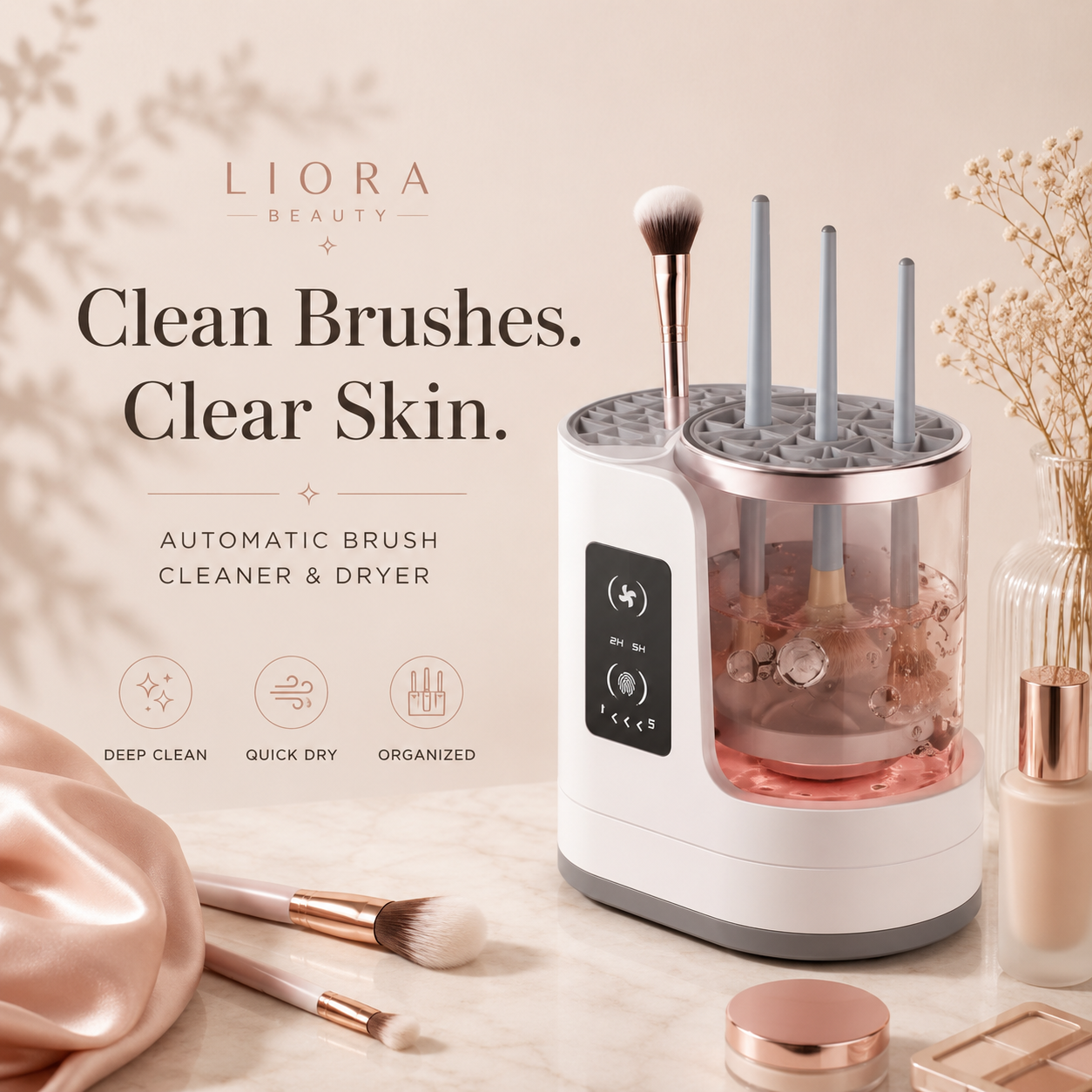 Liora Beauty™ 3-in-1 Makeup Brush Cleaner
