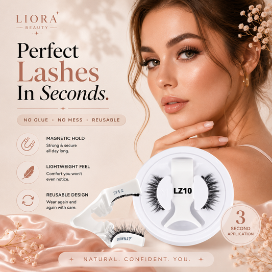 Liora Beauty™ Effortless Magnetic Lashes Kit | No-Glue Reusable Eyelashes