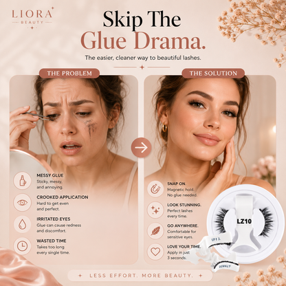 Liora Beauty™ Effortless Magnetic Lashes Kit | No-Glue Reusable Eyelashes