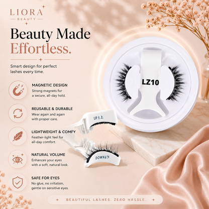 Liora Beauty™ Effortless Magnetic Lashes Kit | No-Glue Reusable Eyelashes