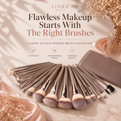 Liora Beauty™ The Flawless Finish 20-Piece Brush Collection & Pouch