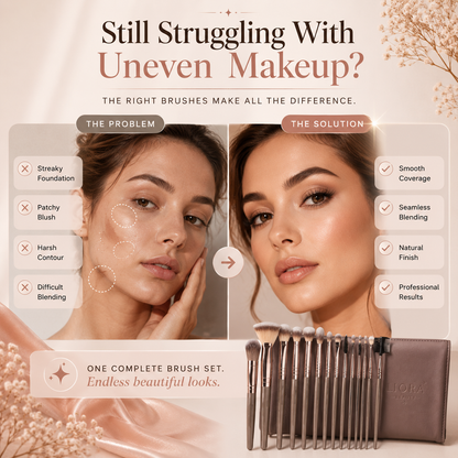 Liora Beauty™ The Flawless Finish 20-Piece Brush Collection & Pouch