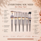 Liora Beauty™ The Flawless Finish 20-Piece Brush Collection & Pouch