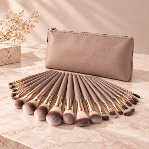 Liora Beauty™ The Flawless Finish 20-Piece Brush Collection & Pouch